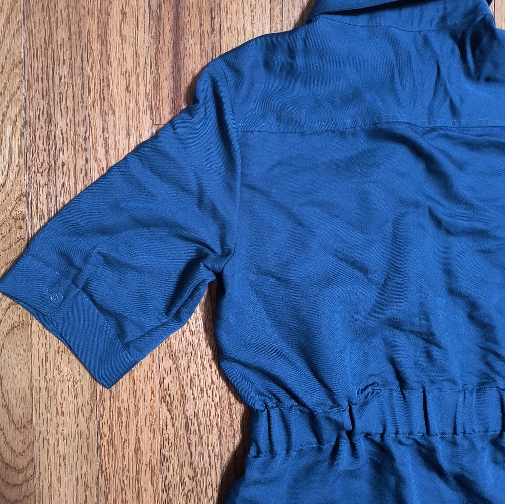 Pick 3/$10 ⭐ The Limited Safari Style Shirt Dress, Dark Teal, Women's XS - Picture 11 of 16
